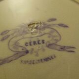 Service de 6 assiettes plates faience Sarreguemines Cérès Mauve Lavande
