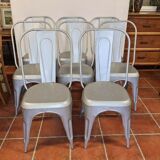 8 industrial iron chairs