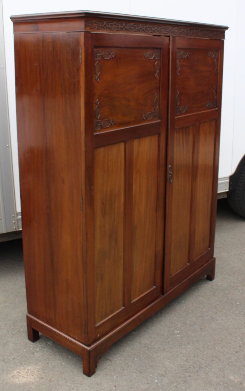 2 x door mahogany wardrobe .