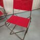 Lot 4 Renolux camping armchairs folding iron and red fabric
