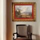 Italian landscape with wayfarers, oil on canvas dated 1845