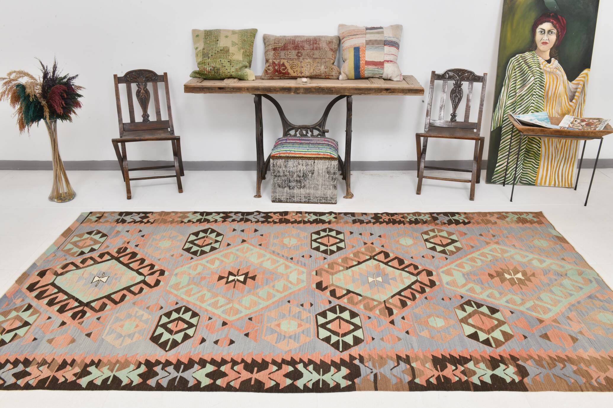 5x10 Light Blue Soft Wool Persian Rug, 168x313Cm SK 33084