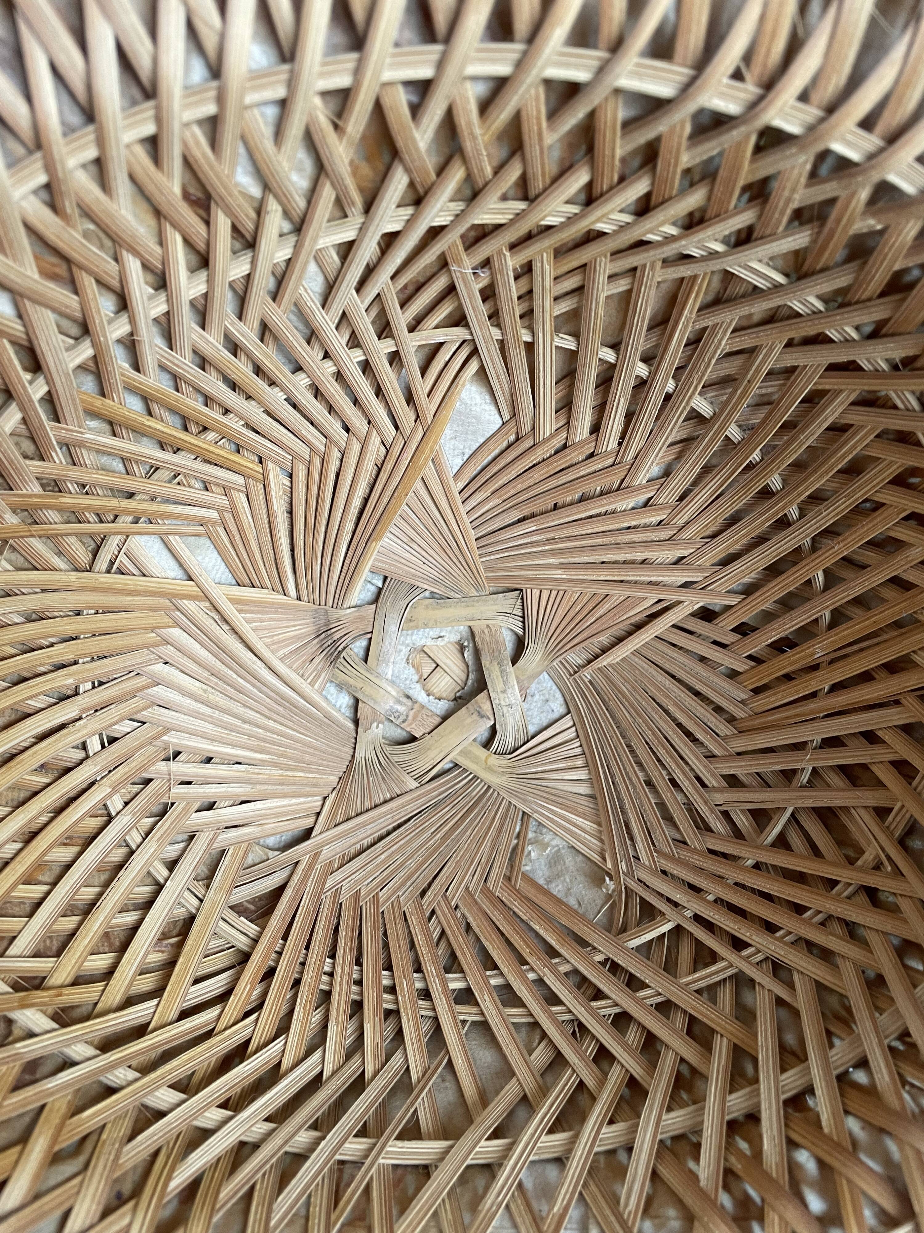 Asian hat made of bamboo and braided rattan