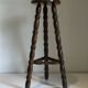 High tripod stool in turned wood