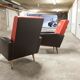 Paire de fauteuils rockabilly pieds compas 60