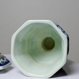 Small pot on foot with lid Vieux Rhodes, Boch Belgium, vintage