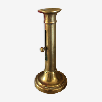 Push-button brass torch candle holder