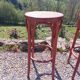 3 wooden bar stools with caning