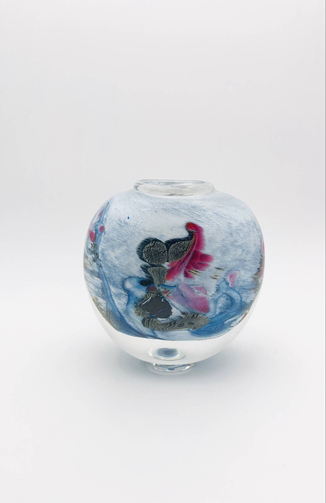 Vase Robert Pierini Studio Glass 1987 - 2.7kg - Signed - Drouot