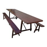 Large brasserie table + two benches