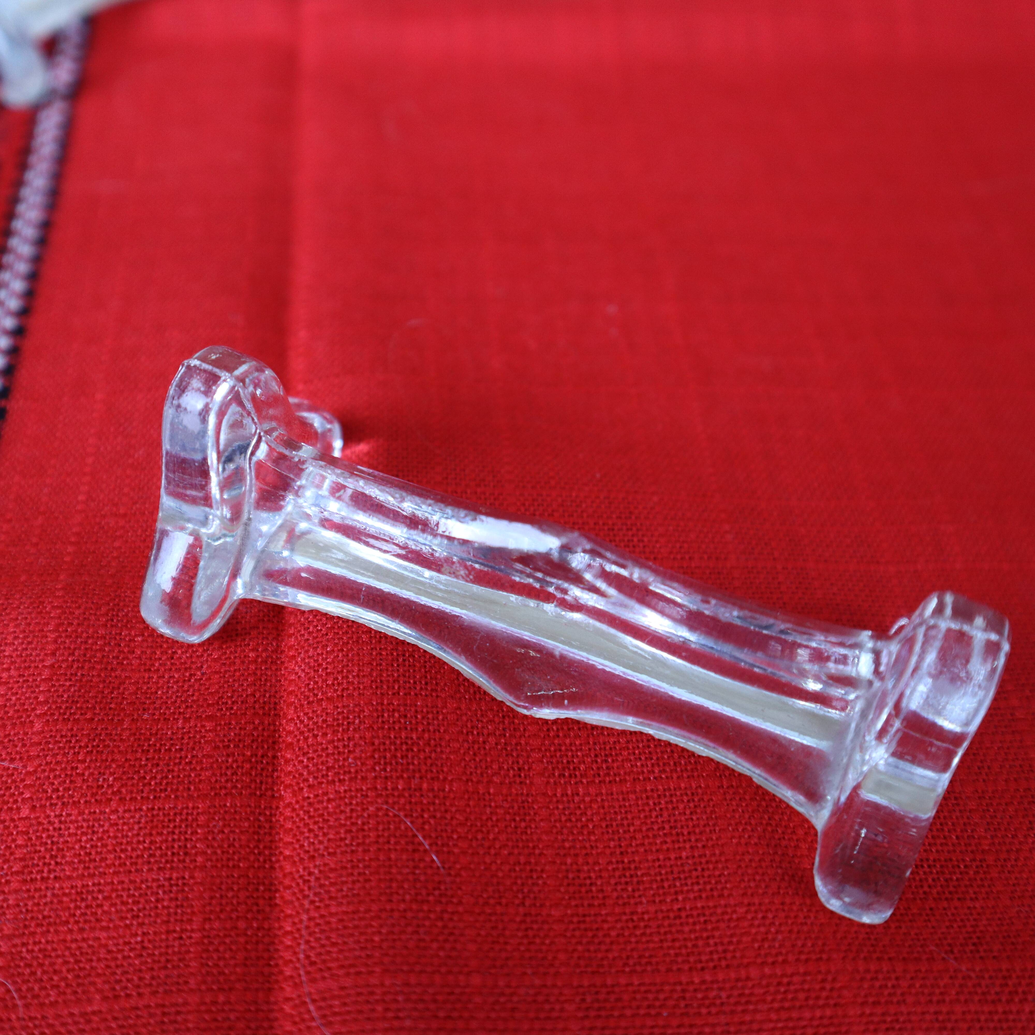 10 vintage 1960s clear glass knife holders