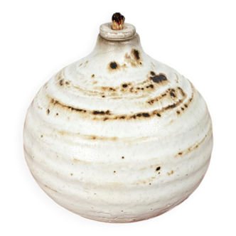 Mid-century modern pottery oil lamp by Ulla Nilsson for Arvika, 1960s.