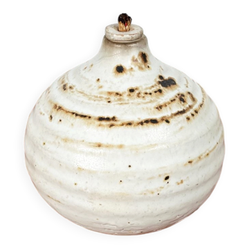 Mid-century modern pottery oil lamp by Ulla Nilsson for Arvika, 1960s.