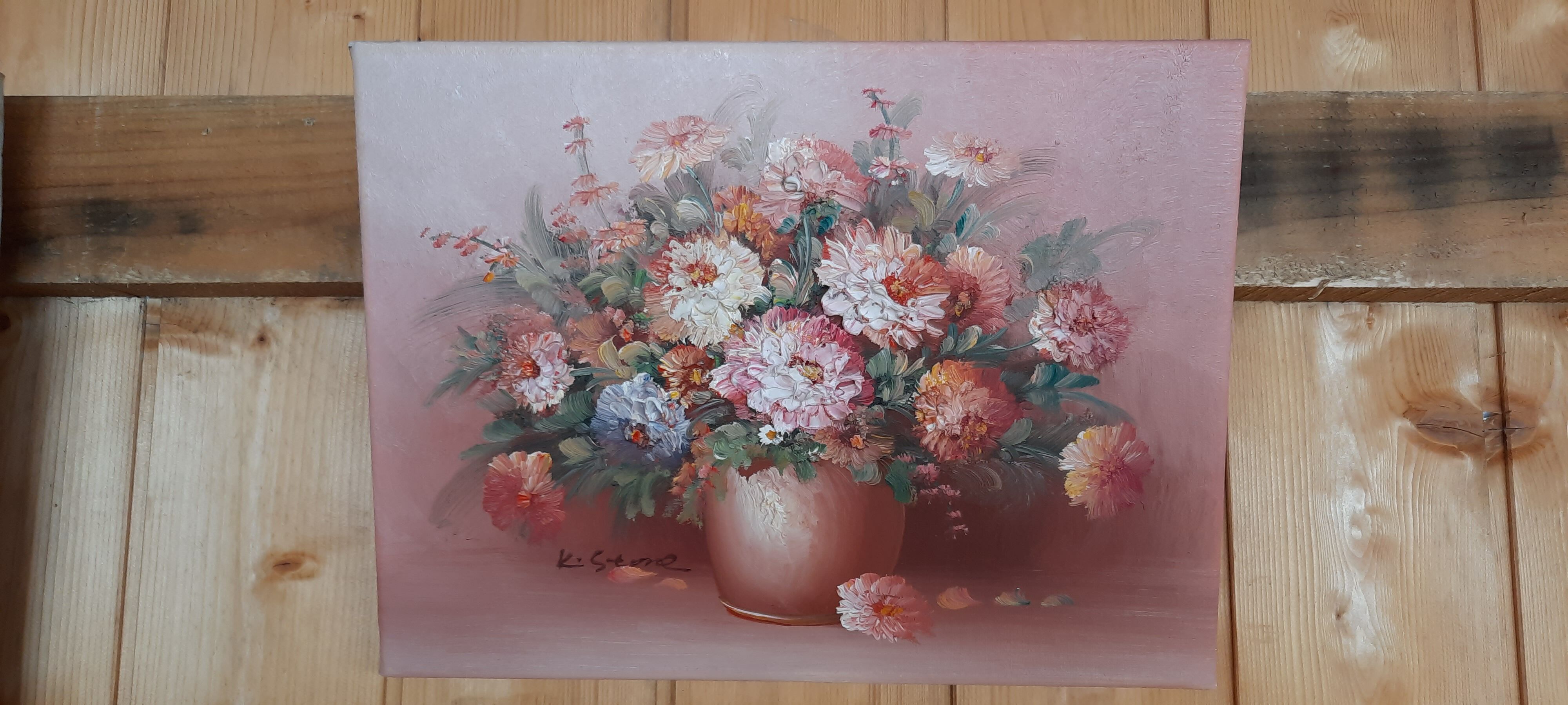 Huile sur toile fleurs