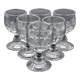 Old service of 6 wine glasses - crystal or cut glass - tableware