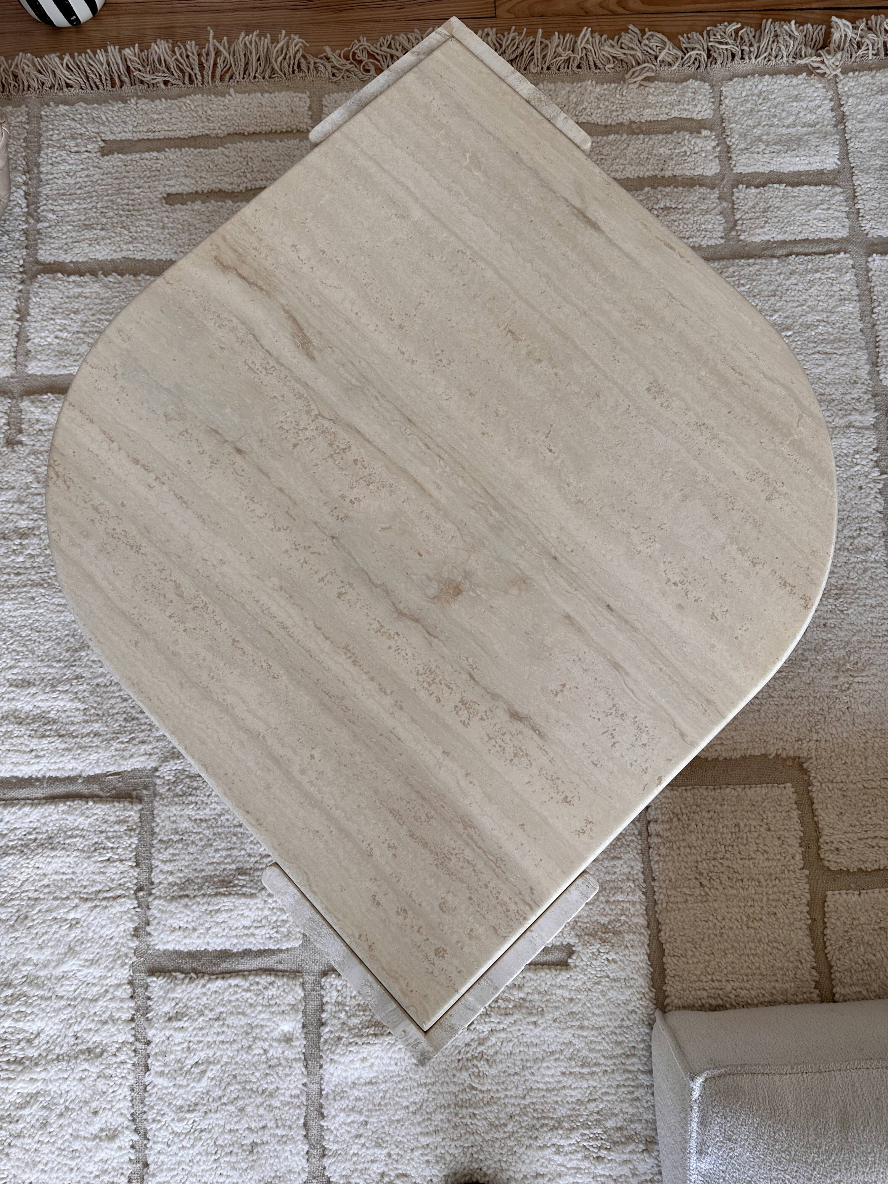 Roche Bobois "Œil" travertine coffee table