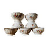 7 mismatched porcelain rib bowls