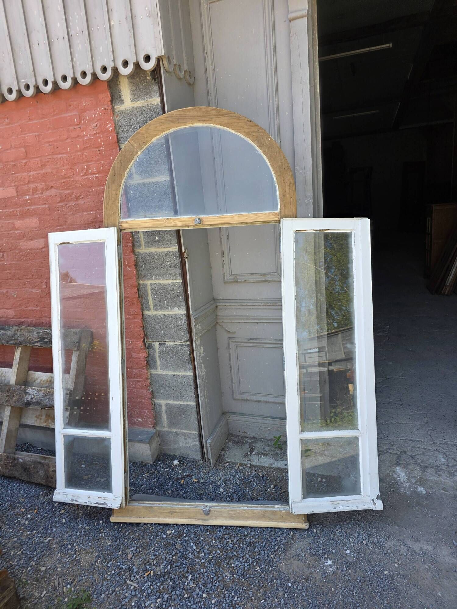 Old window in solid oak