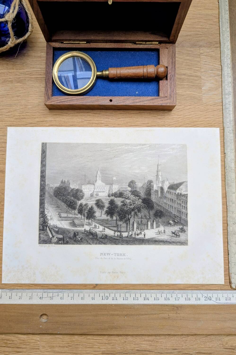 New York, USA, vintage engraving, printed in 1841.