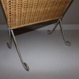 Porte-revue rotin et fer forgé shabby