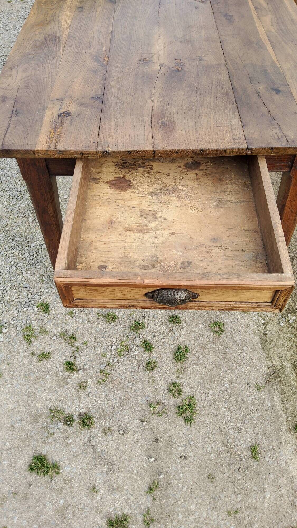 Farmhouse table NINETEENTH CENTURY OAK 200cm feet spindles 3 drawers belt
