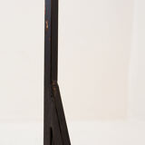 Floor lamp in metal and sandblasted glass disc