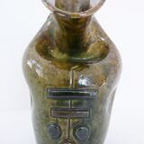 Vase signed 1970 design vintage 70's modernist décor ceramic tissue