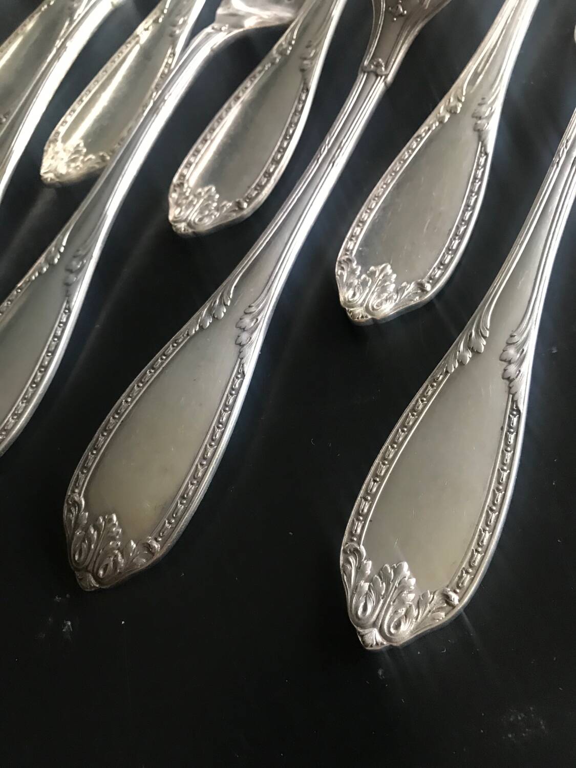 12 table forks - silver metal