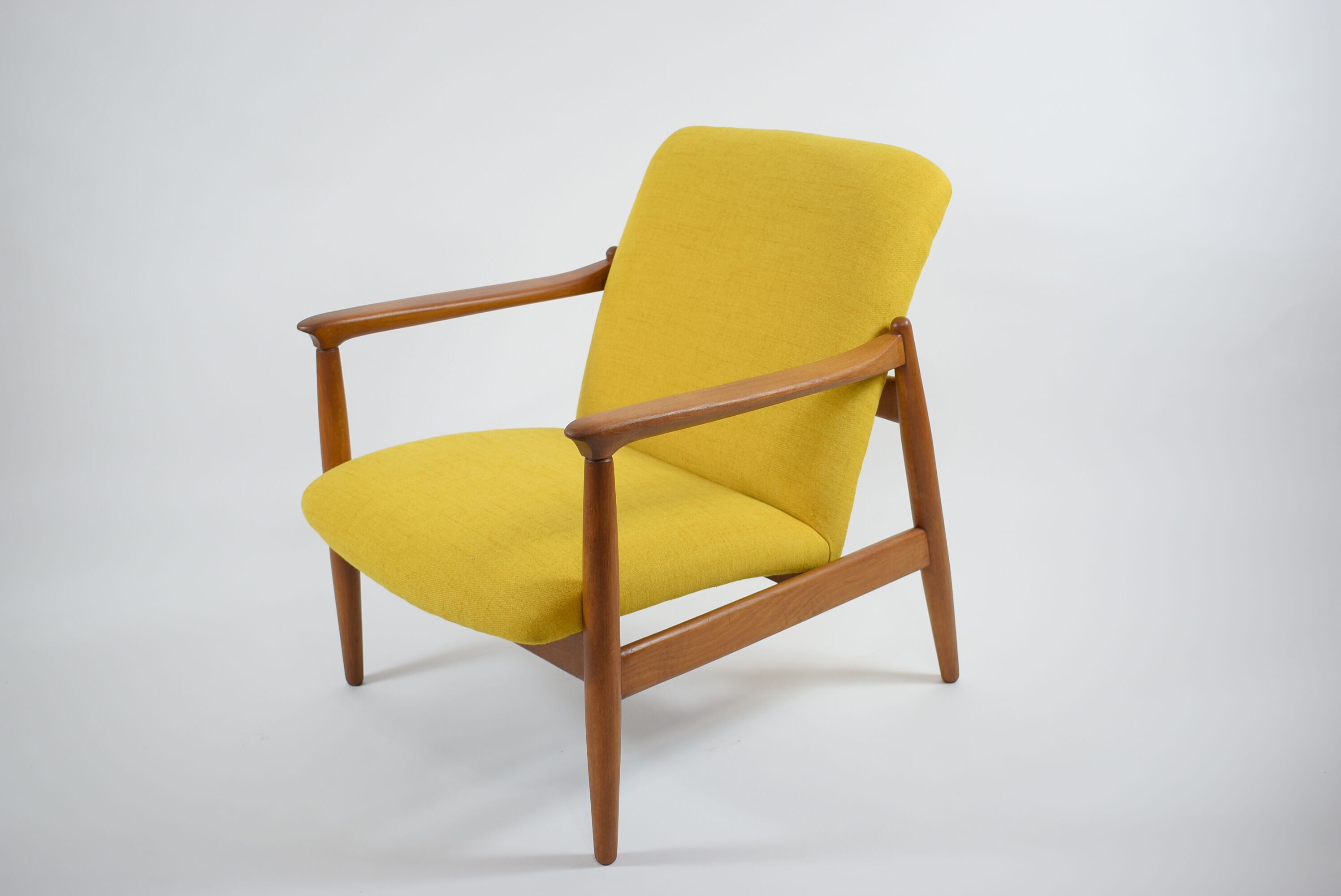 Original restored armchair, designer E.Homma, 1960s, yellow