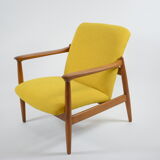 Original restored armchair, designer E.Homma, 1960s, yellow