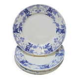 6 Petites Assiettes Plates K. G. Lunéville Modèle Lautrec Art Nouveau Décor