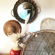 Miroir rotin fibres naturelles 35cm