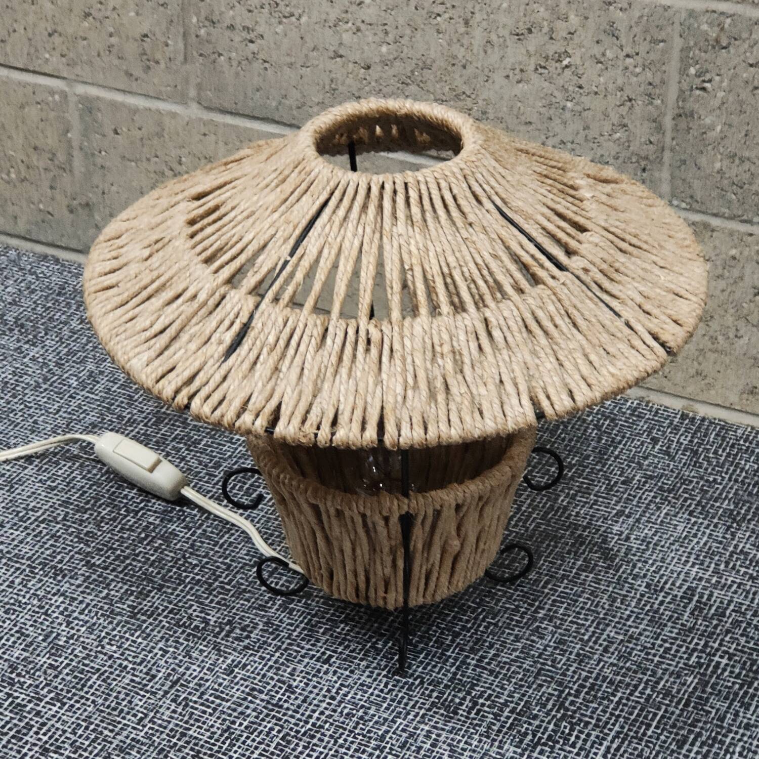 Metal and rope lamp 1960