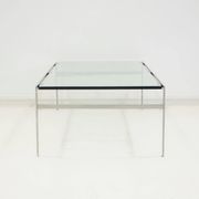 Table basse en acier et verre de Preben Fabricius et Jørgen Kastholm
