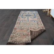 1970s Turkish Oushak Handmade Wool Cotton Orange Runner Rug 91x291