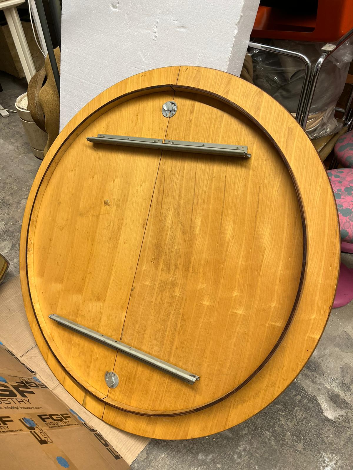 Table à manger en aluminium et bois Italie, 70