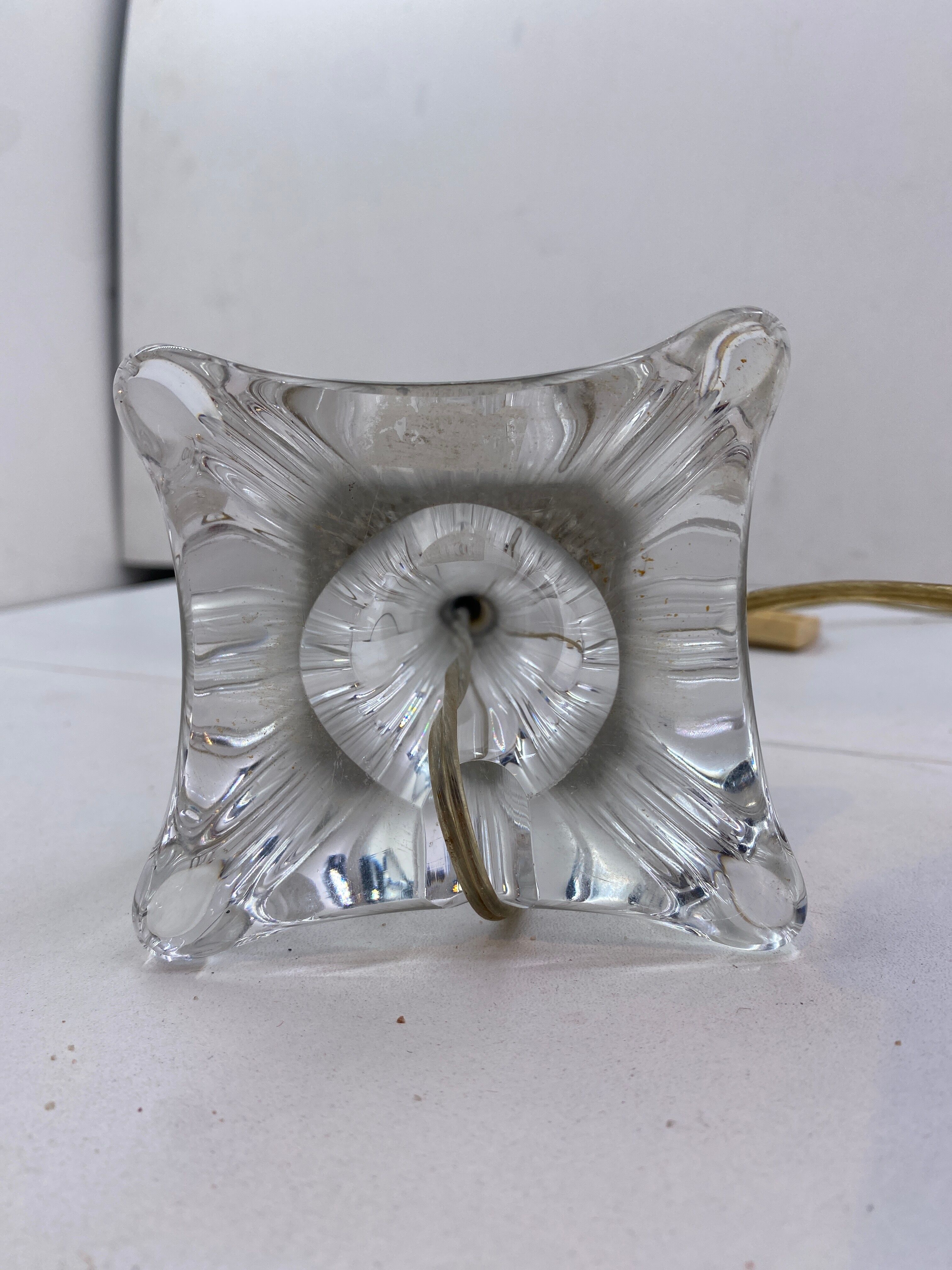 Pied de lampe de bureau en verre