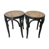 Two stools caned Berc Antoine