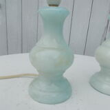 Pair of light blue alabaster lamps