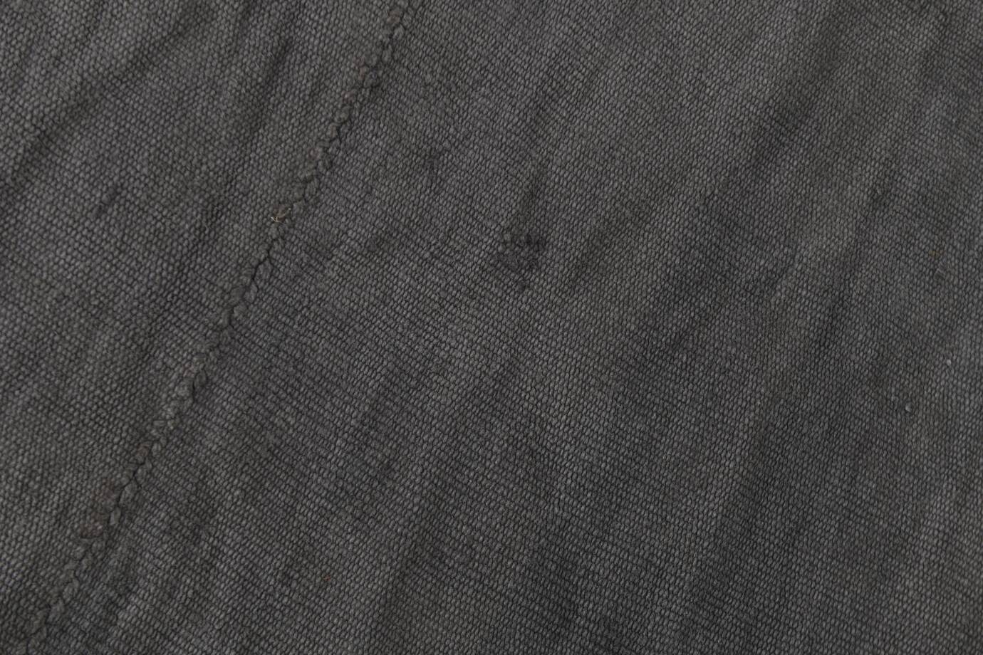 Anthracite Grey Large Area Soft Kilim Rug For Bedroom, 147x205 Cm