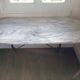 Marble oval tray bistro table and cast iron frame
