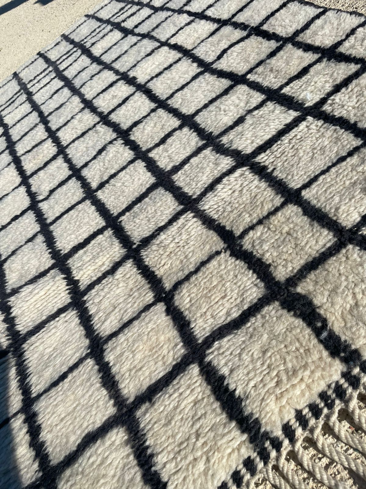 Berber rug black white 152x102cm