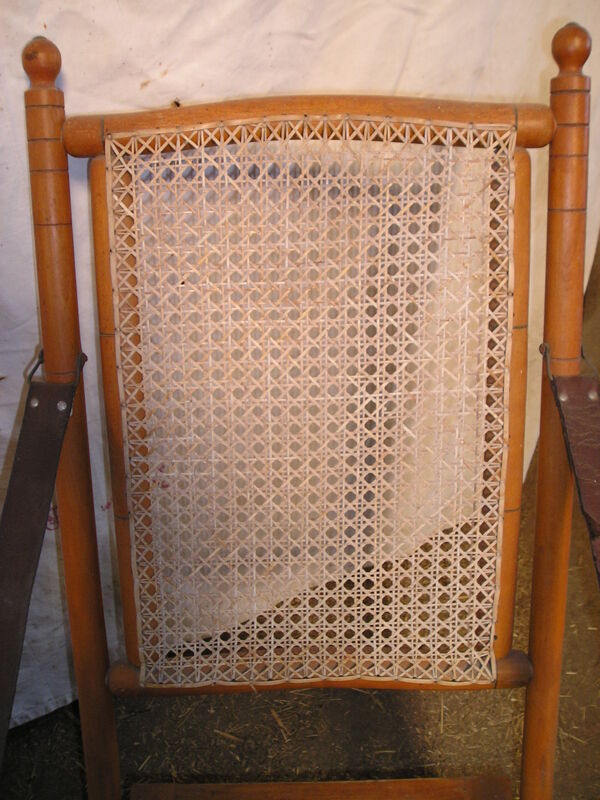 Fauteuil canné pliant début XX