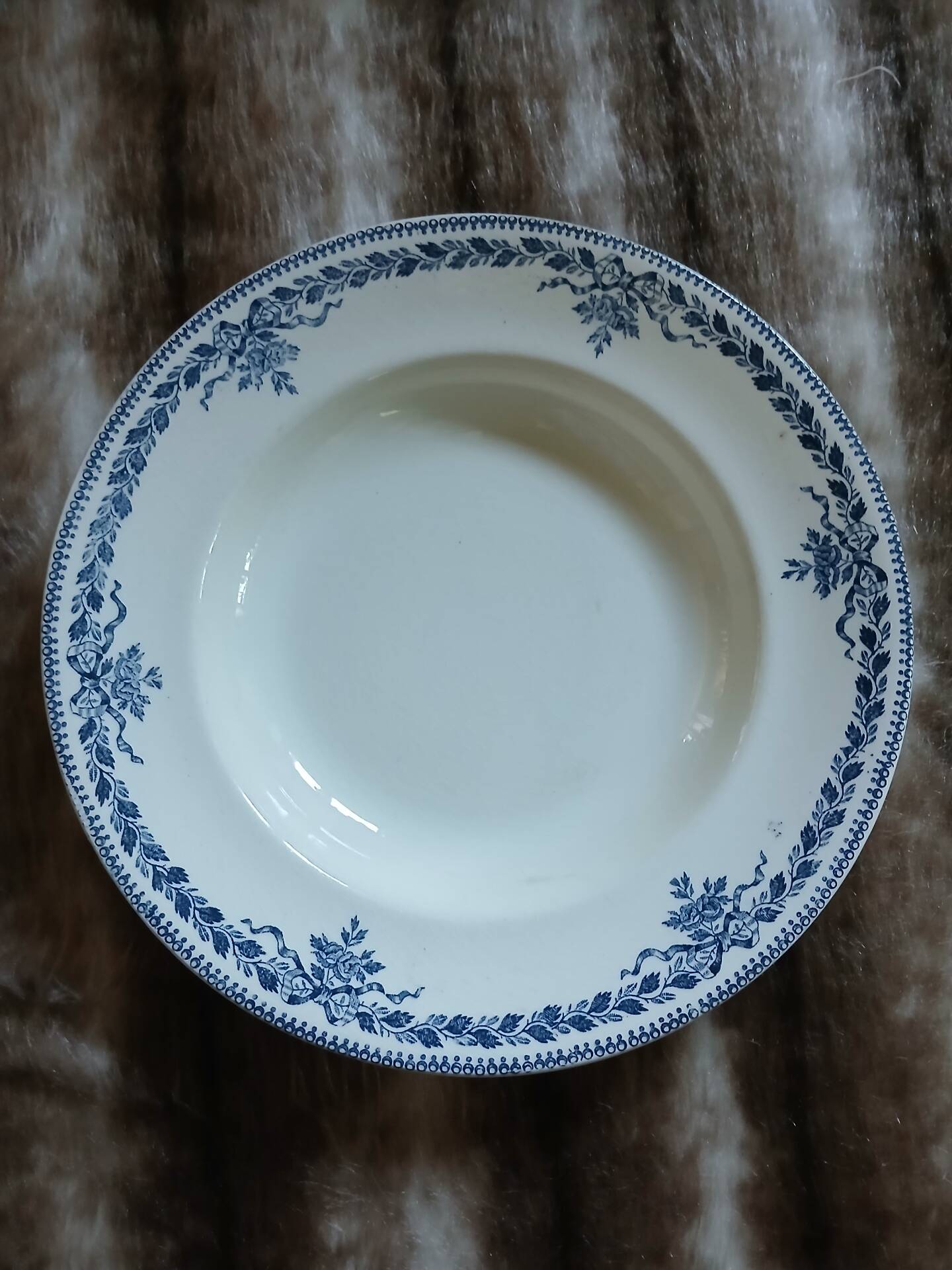 8 antique deep plates in ironstone