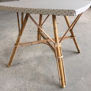 Table low revamped vintage rattan