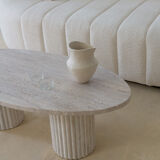 Calypso oval coffee table - natural travertine
