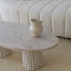 Calypso oval coffee table - natural travertine