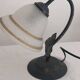 Pair of lamps in iron and satin glass – Florentine style / Art Nouveau
