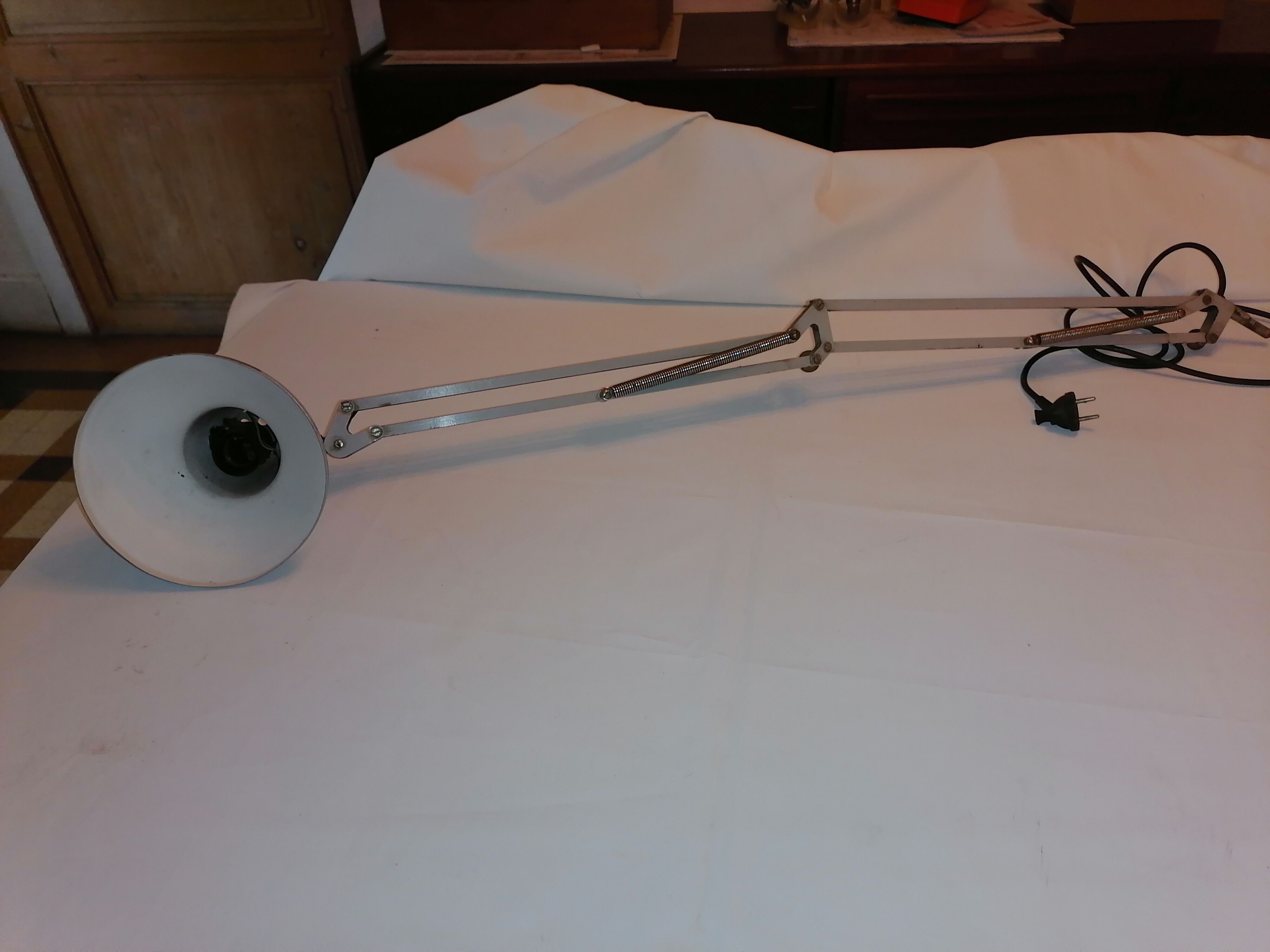 Industrial lamp desk architect 2 arms 1960 1970