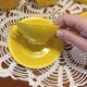 Service à thé pour 2 vintage jaune limoges